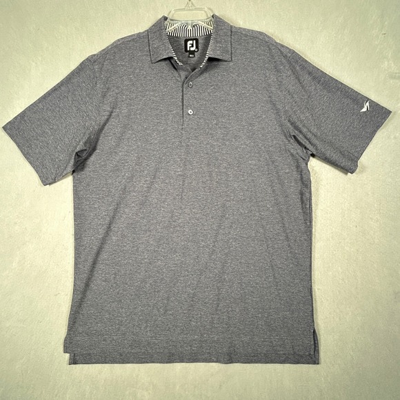 FootJoy Other - FootJoy Polo Shirt Mens XL Blue Heathered Short Sleeve‎ Golf Athletic Logo